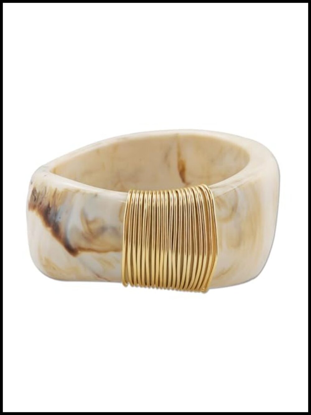 Chunky Acrylic Resin Bangle Bracelet for Women Oval Polished Finish
